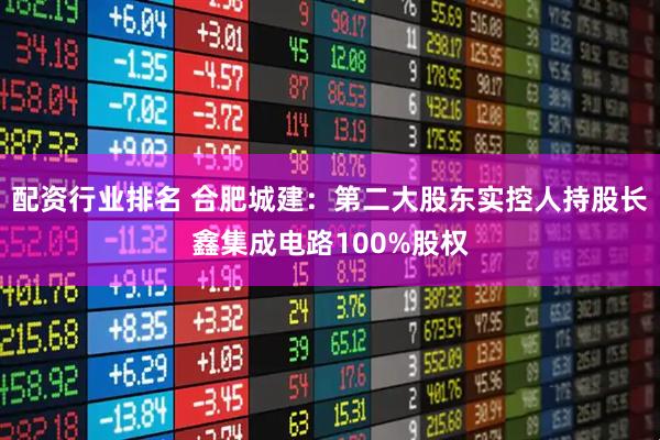 配资行业排名 合肥城建：第二大股东实控人持股长鑫集成电路100%股权